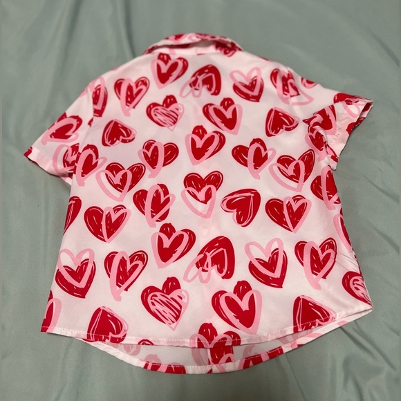 Pink and Red Heart Print Shirt - Picture 3 of 3